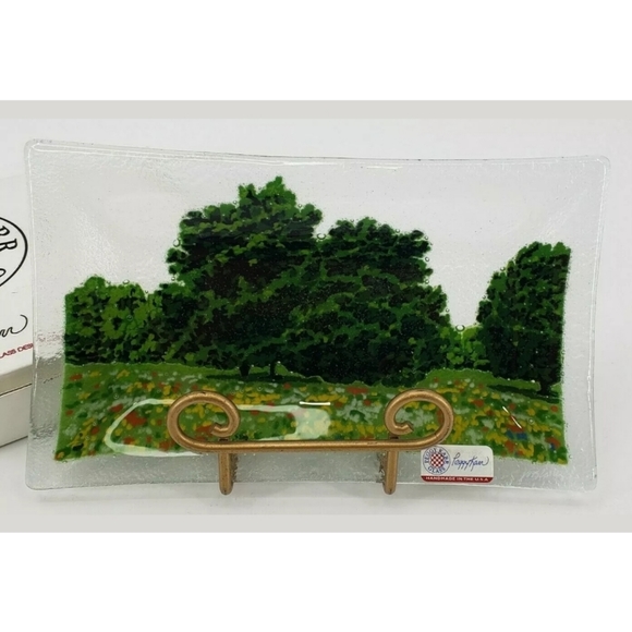 Peggy Karr Other - New in Box Peggy Karr Glass 2007 Green Trees Tray